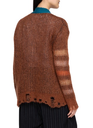Back View - Click To Enlarge - BEAUTIFUL PEOPLE - Reversible Striped Mohair Knit Cardigan