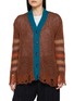 BEAUTIFUL PEOPLE Reversible Striped Mohair Knit Cardigan