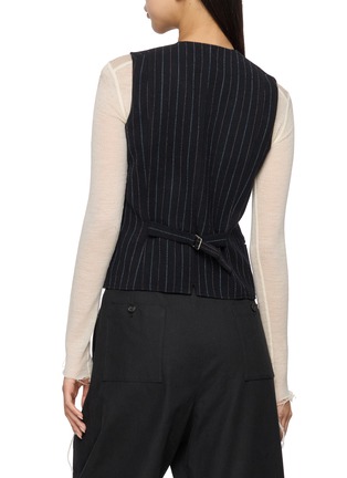 Back View - Click To Enlarge - BEAUTIFUL PEOPLE - Multi Button Striped Stretch Suiting Vest