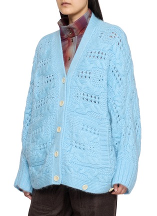 Detail View - Click To Enlarge - BEAUTIFUL PEOPLE - Double End Openwork Cable Knit Cardigan