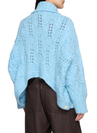 Back View - Click To Enlarge - BEAUTIFUL PEOPLE - Double End Openwork Cable Knit Cardigan