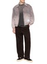 Figure View - Click To Enlarge - MIHARA YASUHIRO - Sunfaded Herringbone Cotton Zip Jacket