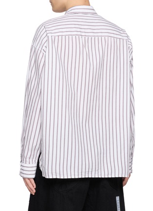 Back View - Click To Enlarge - MIHARA YASUHIRO - Label Detail Striped Dress Shirt