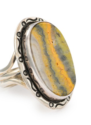 Detail View - Click To Enlarge - TIHWA JEWELRY - Silver Jasper Statement Ring — US 9
