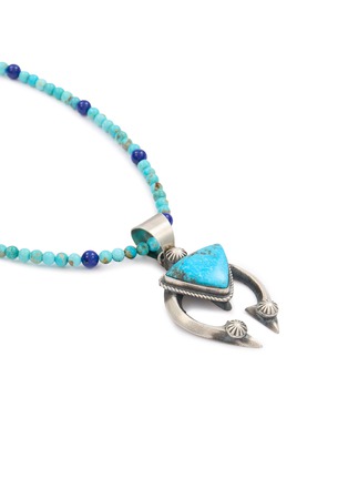 Detail View - Click To Enlarge - TIHWA JEWELRY - Silver Turquoise Sculptural Pendant