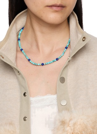Figure View - Click To Enlarge - TIHWA JEWELRY - Silver Turquoise Lapis Lazuli Beaded Necklace
