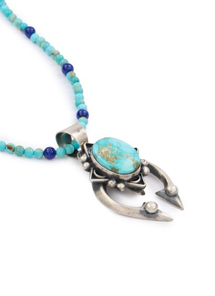 Detail View - Click To Enlarge - TIHWA JEWELRY - Silver Turquoise Cabochon Sculptural Pendant