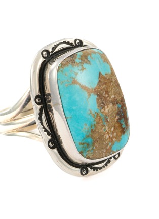 Detail View - Click To Enlarge - TIHWA JEWELRY - Silver Turquoise Statement Ring — US 8
