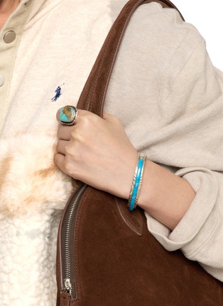 Figure View - Click To Enlarge - TIHWA JEWELRY - Silver Turquoise Statement Ring — US 8