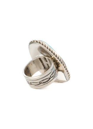 Detail View - Click To Enlarge - TIHWA JEWELRY - Silver Turquoise Teardrop Statement Ring — US 9