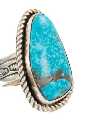 Detail View - Click To Enlarge - TIHWA JEWELRY - Silver Turquoise Teardrop Statement Ring — US 9