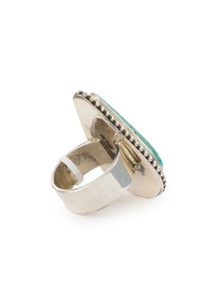Detail View - Click To Enlarge - TIHWA JEWELRY - Silver Turquoise Teardrop Statement Ring — US 9.5