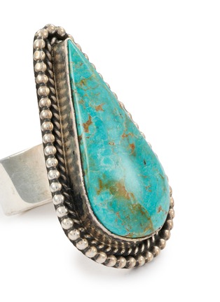 Detail View - Click To Enlarge - TIHWA JEWELRY - Silver Turquoise Teardrop Statement Ring — US 9.5