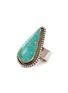 TIHWA JEWELRY Silver Turquoise Teardrop Statement Ring — US 9.5