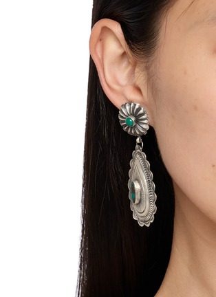 Figure View - Click To Enlarge - TIHWA JEWELRY - Silver Turquoise Drop Earrings