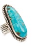 Detail View - Click To Enlarge - TIHWA JEWELRY - Silver Turquoise Ring — Size US 6.5
