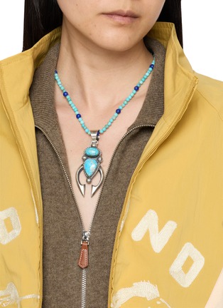 Figure View - Click To Enlarge - TIHWA JEWELRY - Silver Double Turquoise Pendant