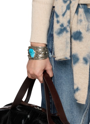 Figure View - Click To Enlarge - TIHWA JEWELRY - Large Silver Turquoise Cuff