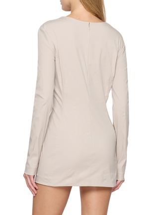 Back View - Click To Enlarge - MIU MIU - Bow Detail Scoop Neck Mini Dress