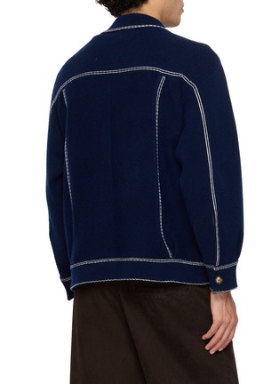 Back View - Click To Enlarge - BAZ & FRIENDS - x Cynthia & Xiao Knit Cashmere Denim Jacket