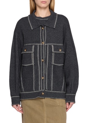Detail View - Click To Enlarge - BAZ & FRIENDS - x Cynthia & Xiao Knit Denim Jacket