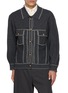 Front View - Click To Enlarge - BAZ & FRIENDS - x Cynthia & Xiao Knit Denim Jacket