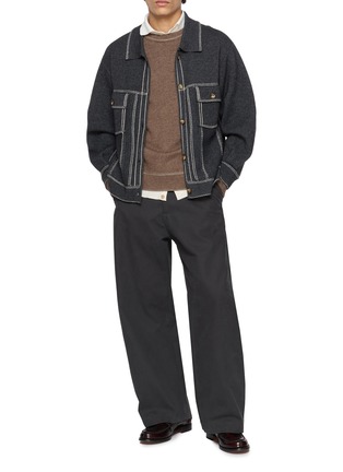 Figure View - Click To Enlarge - BAZ & FRIENDS - x Cynthia & Xiao Knit Denim Jacket