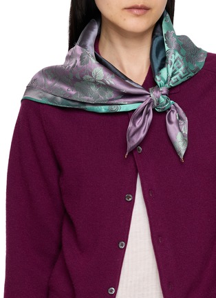 Figure View - Click To Enlarge - KATLIAX ACC - Jacquard Floral Silk Square Scarf