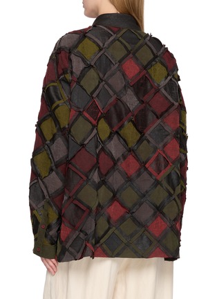 Back View - Click To Enlarge - KATLIAX - Raw Edge Lattice Overlay Shirt