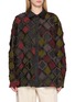 KATLIAX Raw Edge Lattice Overlay Shirt