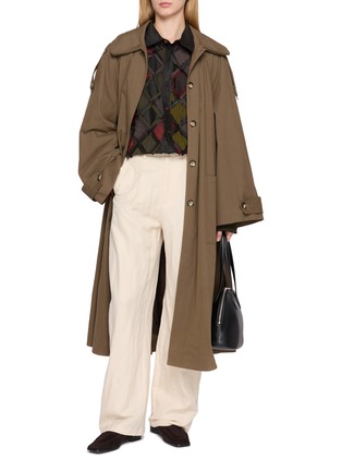 Figure View - Click To Enlarge - KATLIAX - Raw Edge Lattice Overlay Shirt