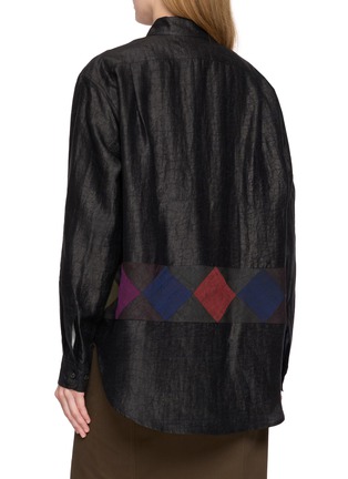 Back View - Click To Enlarge - KATLIAX - Point Collar Cracked Triangle Patterned Shirt