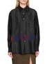 KATLIAX Point Collar Cracked Triangle Patterned Shirt