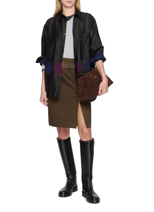 Figure View - Click To Enlarge - KATLIAX - Point Collar Cracked Triangle Patterned Shirt