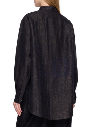Back View - Click To Enlarge - KATLIAX - Point Collar Cracked Texture Shirt