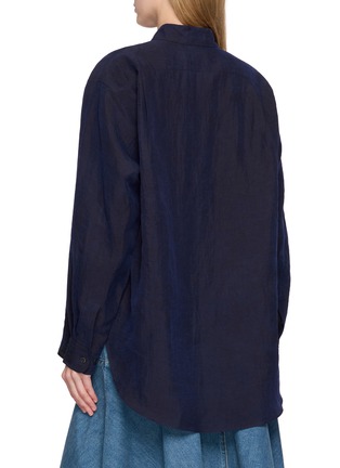 Back View - Click To Enlarge - KATLIAX - Point Collar Cracked Textured Lining Shirt