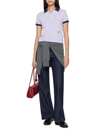 Figure View - Click To Enlarge - ÁMR DE SAÍSON - Low Rise Bootcut Cotton Denim Jeans