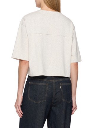 Back View - Click To Enlarge - ÁMR DE SAÍSON - AMR Boxy Cropped Terry Cotton T-shirt