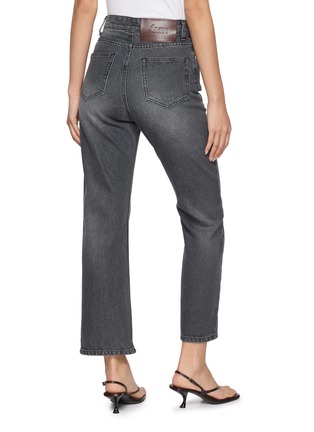 Back View - Click To Enlarge - ÁMR DE SAÍSON - High Rise Straight Leg Cotton Denim Jeans