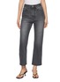 ÁMR DE SAÍSON High Rise Straight Leg Cotton Denim Jeans