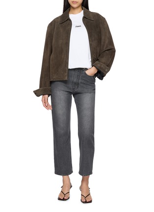 Figure View - Click To Enlarge - ÁMR DE SAÍSON - High Rise Straight Leg Cotton Denim Jeans
