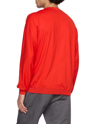 Back View - Click To Enlarge - GOOD PEOPLE GOOD STITCHING GOOD PRODUCT - Crew Neck Long Sleeve Knit Sweater
