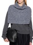 Figure View - Click To Enlarge - LANE'S - Colour Block Merino Wool Cape