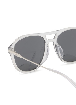 Detail View - Click To Enlarge - GUCCI - Acetate Round Aviator Sunglasses