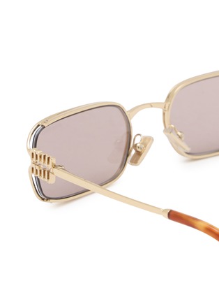 Detail View - Click To Enlarge - MIU MIU - Metal Rectangular Sunglasses