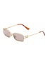 Main View - Click To Enlarge - MIU MIU - Metal Rectangular Sunglasses