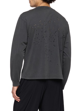 Back View - Click To Enlarge - SATISFY - Long Sleeve MothTech™ Distressed Cotton T-Shirt