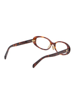 Figure View - Click To Enlarge - CELINE - Triomphe Mini Acetate Oval Optical Glasses