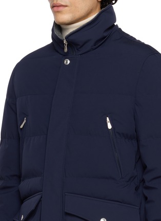 Detail View - Click To Enlarge - BRUNELLO CUCINELLI - Detachable Hood Stretch Padded Jacket