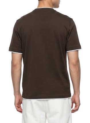 Back View - Click To Enlarge - BRUNELLO CUCINELLI - Contrast-Trim Crewneck T-Shirt
